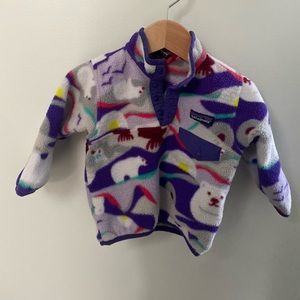 Purple Polar bear Patagonia Fleece 6-12m